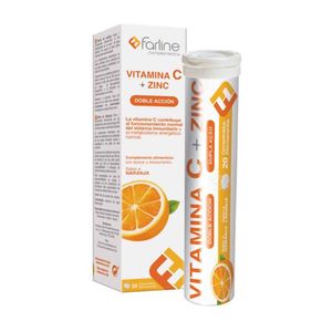 Farline Vitamin C + Zinco Comp Eferv Laranja 20