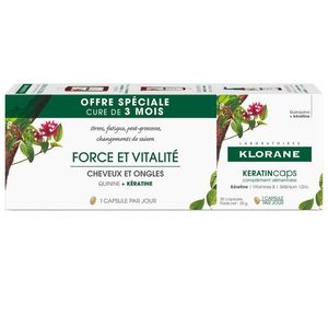 Klorane Keratincaps Promo Trio Cáps 3x30 + Oferta 3ª Embalagem