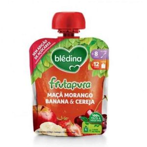 Blédina Fruta Pura Saq Maçã/morango/banana/cereja 12m+ 90g