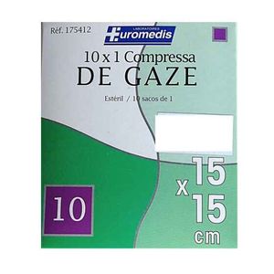Euromedis Compressa Gaze Estéril 15cmx15cm 10