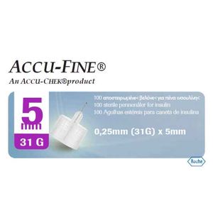 Accu-fine Agulha Caneta 5mm 31g 100