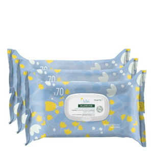 Klorane Bebé Promo Trio Toalhete Limpeza Suave Calêndula 3x70