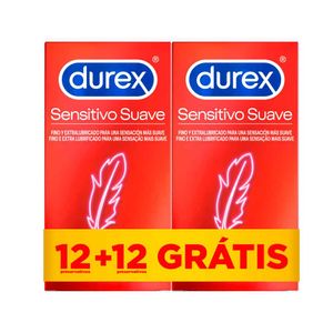 Durex Sensitivo Suave Promo Duo Preservativo 2x12 + Oferta 2ª Embalagem