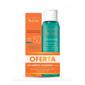 Avène Solar Cleanance Promo Creme Spf50+ 50ml + Oferta Gel Cleanance Limpeza P Tend Acneica 2019 100ml