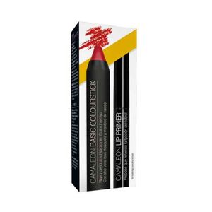Camaleon Basic Colourstick Pack Batom Hidrat Vermelho 4g + Primer Lábios 1.8g
