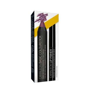 Camaleon Basic Colourstick Pack Batom Hidrat Beringela 4g + Primer Lábios 1.8