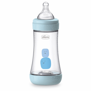 Chicco Biberão Perfect 5 Bib Plást Azul 240ml Tet Silic Fluxo Méd