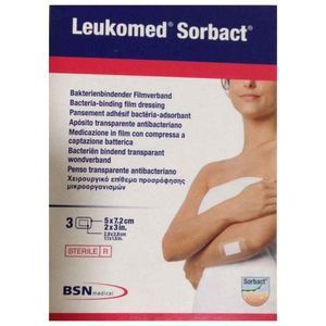 Leukomed Sorbact Penso Transparente Antibacteriano 5cmx7.2cm 3