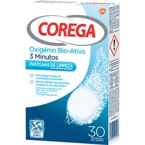 Corega Oxigénio Bio-ativo Pst Limpeza Prótese Dent Branq 30