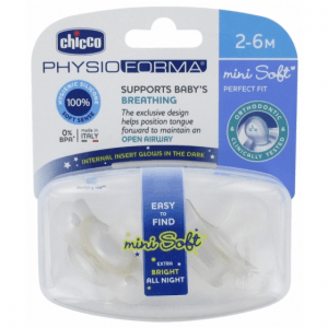 Chicco Chupeta Mini Soft Chup Silic Lumi 2-6m 2