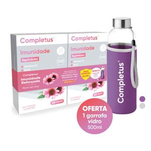 Completus Imunidade Promo Duo Cáps Equinácea 2x30 + Preço Espec + Oferta Garrafa Vidro Roxa