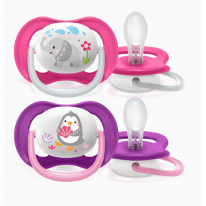 Avent Chupeta Ultra Air Chup Silic Animals Menina 6-18m 2