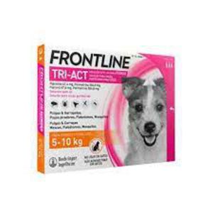 Frontline Tri-act Sol Unção Punctiforme Cão 5-10kg 67.6mg/ml+504.8mg/ml 3x1ml