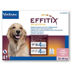 Effitix Sol Unção Punctiforme Cão 20-40kg 2400mg+268mg 4
