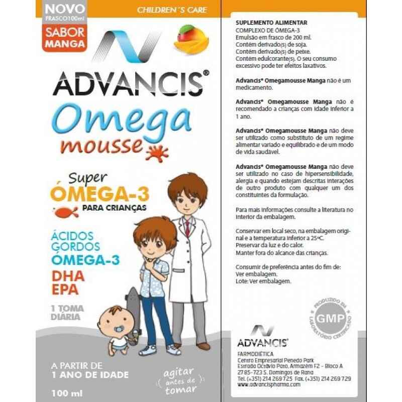 Advancis Omega Mousse Emul Oral Crian a Manga 100ml Nossa