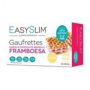 Easyslim Gaufrett Chocolate Branco/framboesa 3x41.1g