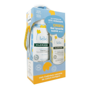 Klorane Bebé Promo Leite Hidrat Calêndula 500ml + Oferta Gel Suave Corpo/Cabelo 200ml