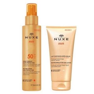 Nuxe Sun Promo Emul Spray Manchas Rosto/corpo Spf50 150ml + Oferta Leite Pós Solar 100ml