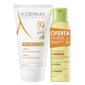 A-derma Protect Ad Promo Creme Spf50+ 150ml + Oferta Óleo Duche Exomega 100ml