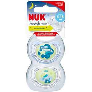 Nuk Chupeta Freestyle Chup Silic Night 6-18m 2