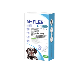 Amflee Combo Sol unção punctiforme Cão 20-40kg 268mg/2.68ml+241.2mg/2.68ml 3x2.68ml