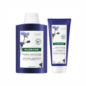 Klorane Centáurea Azul Promo Champô Cab Grisalho/branco 400ml + Condicionador Bio 200ml C/ Preço Espec