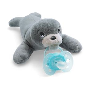 Avent Chupeta Ultra Soft Peluche Snuggle Foca C/ Chup Silic Azul 0-6m