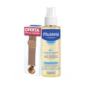 Mustela Bebé Promo Óleo Hidrat Massagem 100ml + Oferta Fita Chupeta Taupe