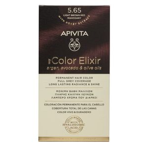 Apivita My Color Elixir Kit Coloração Permanente 5.65 Castanho Claro Mogno Avermelhado