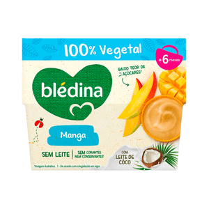 Blédina Tacinha 100% Vegetal Manga C/ Leite Côco 6m+ 4x95g