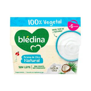 Blédina Tacinha 100% Vegetal Natural C/ Leite Côco 6m+ 4x95g