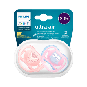 Avent Chupeta Ultra Air Chup Silic Decorada Menina 0-6m 2