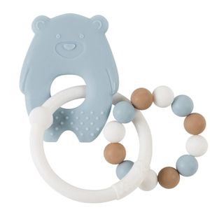 Nattou Silicone Mord C/ Anel Urso Azul