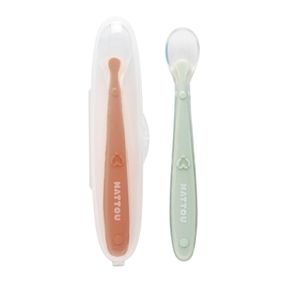 Nattou Silicone Conj Colher 2 + Caixa Proteção