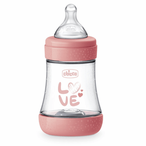 Chicco Biberão Perfect 5 Bib Plást Rosa 150ml Tet Silic Fluxo Lento 0m+