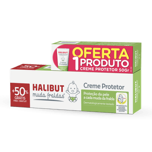 Halibut Muda Fraldas Promo Creme Protect 150g C/ Oferta 50% + Oferta Creme Protect 50g